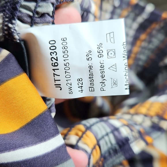 SHEIN VCAY Shirred Waist Striped Colorblock Shorts XS - Picture 5 of 5